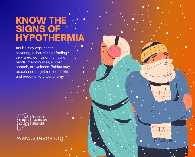 Illustration of two people shivering in the snow.