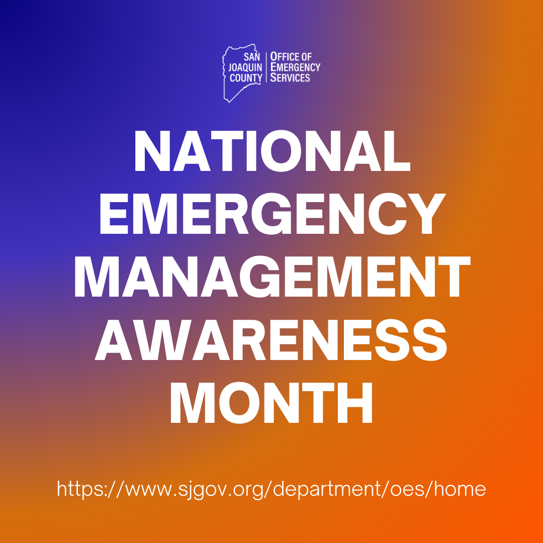 Text announcement of National Emergency Management Awareness Month